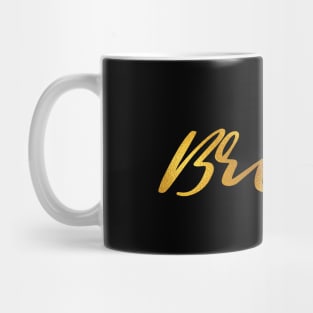 Brooke Name Hand Lettering in Faux Gold Letters Mug